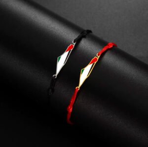 Handgemaakte Palestina armband rood / zwart