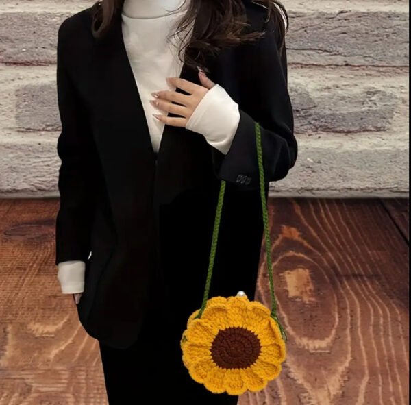 🌻 Handgemaakte Gehaakte Zonnebloem Tas 🌻