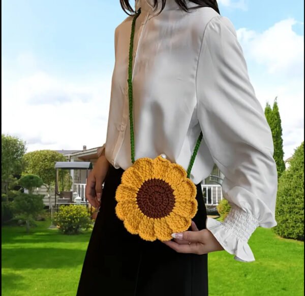 🌻 Handgemaakte Gehaakte Zonnebloem Tas 🌻
