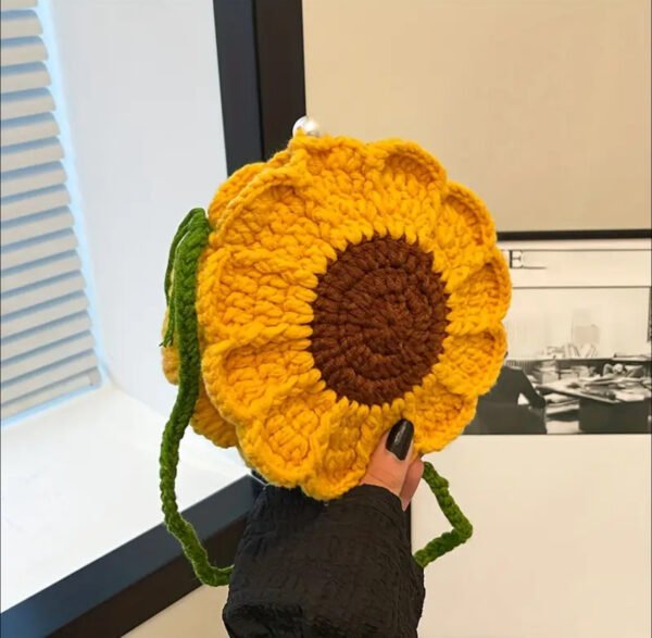 🌻 Handgemaakte Gehaakte Zonnebloem Tas 🌻
