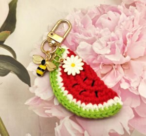 Sleutelhanger Watermeloen met Bijtje 🍉🐝🌼