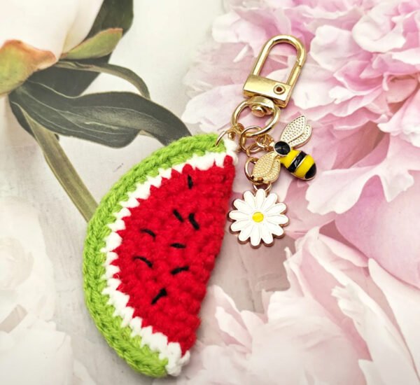 Sleutelhanger Watermeloen met Bijtje 🍉🐝🌼