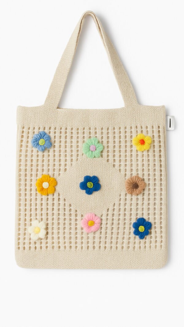 🌸Gebreide Tas met Bloemen 🌸