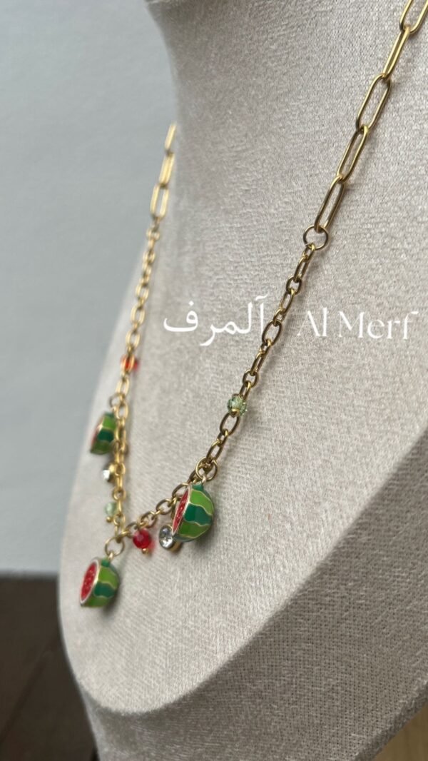Stainless steel watermelon necklace