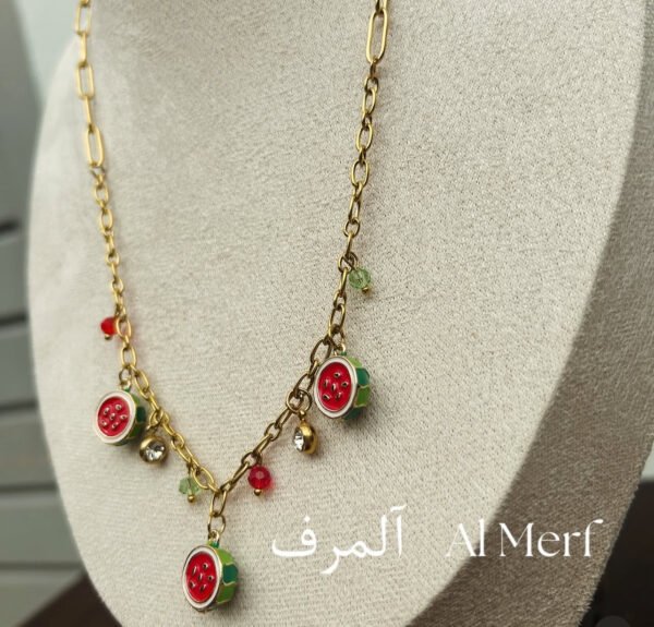 Stainless steel watermelon necklace
