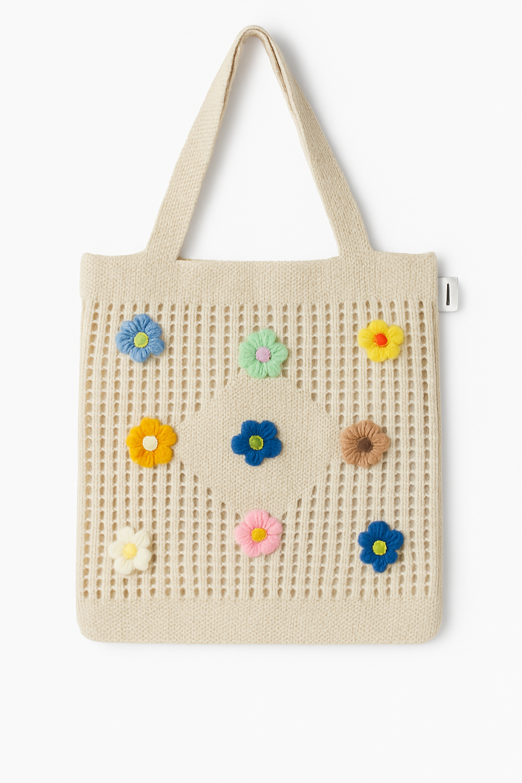 🌸Gebreide Tas met Bloemen 🌸