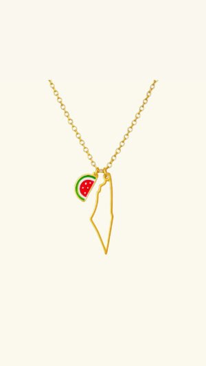 Stainless Palestina ketting met watermeloen